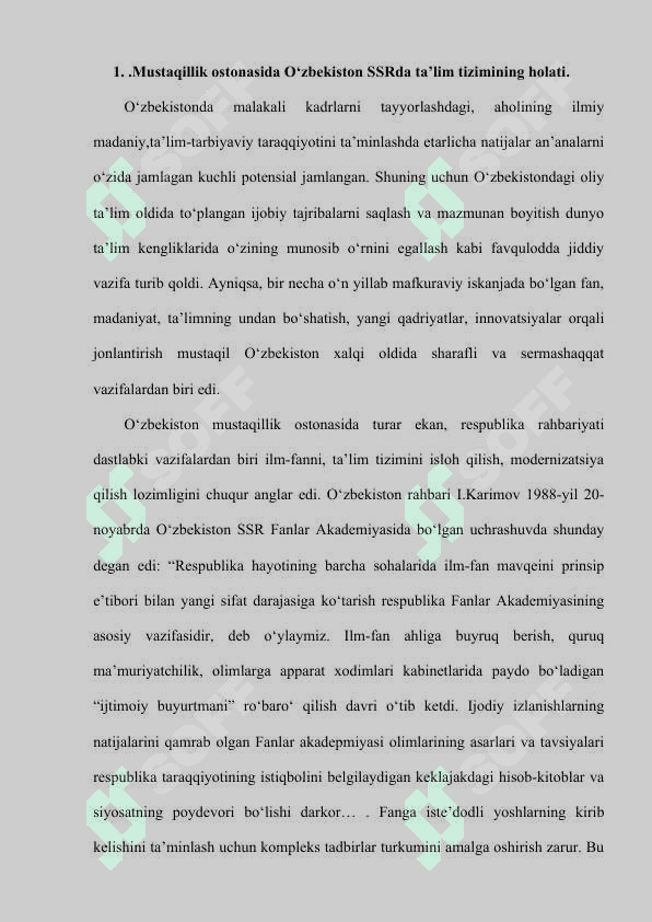 O'zbekiston Respublikasi ta'lim tizimida yangi islohotlarning amalga oshirilishi 4