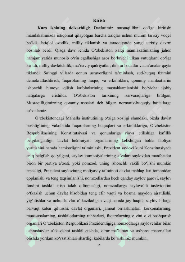 O'zbekiston Respublikasida mahalla institutining tashkil topishi 2