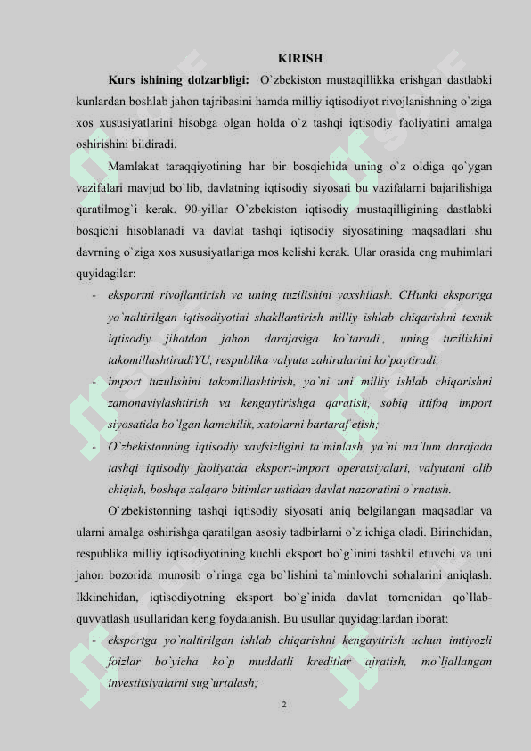 o'zbekiston respublikasining tashqi iqtisodiy xafsizligini taminlash yo'llari 2