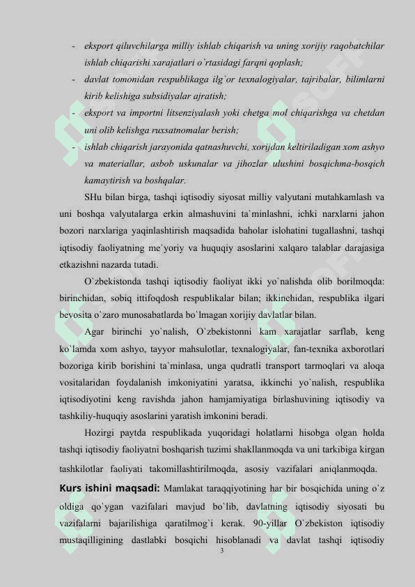 o'zbekiston respublikasining tashqi iqtisodiy xafsizligini taminlash yo'llari 3