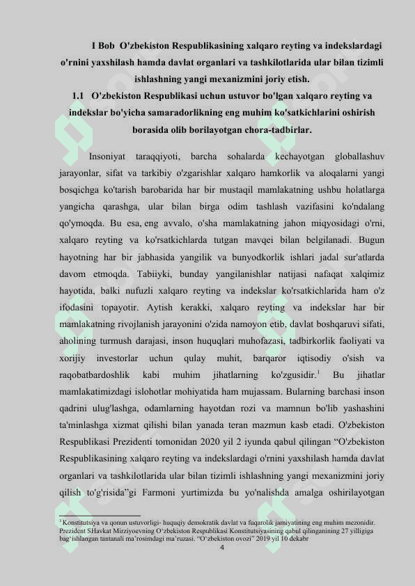 O'zbekiston Respublikasining xalqaro reyting va indekslaridagi o'rnini yaxshilash borasidagi huquqiy normativ hujjatlarning qabul qilinishi 4