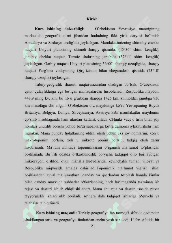 O'ZBEKISTONNING TARIXIY GEOGRAFIK JOYLASHUVINING O'ZIGA XOS JIHATLARI 2