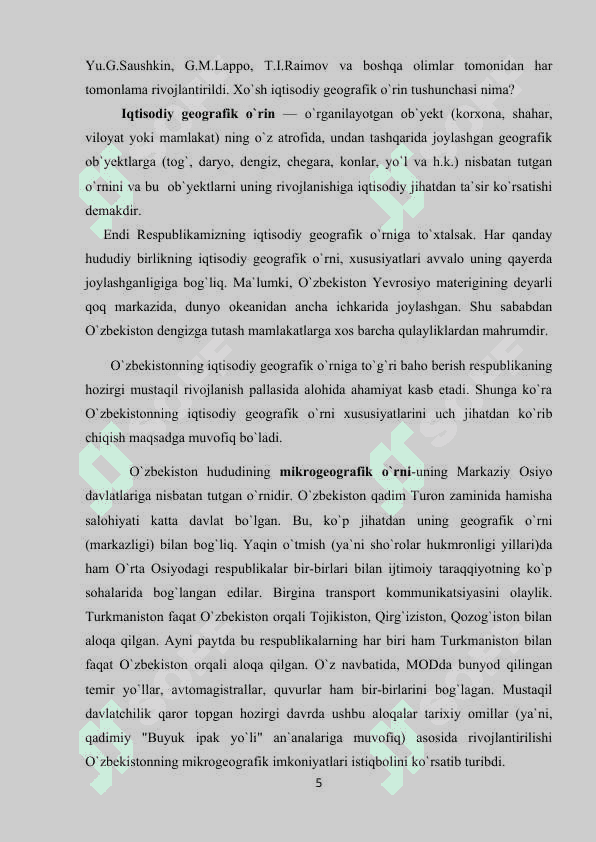 O'ZBEKISTONNING TARIXIY GEOGRAFIK JOYLASHUVINING O'ZIGA XOS JIHATLARI 5