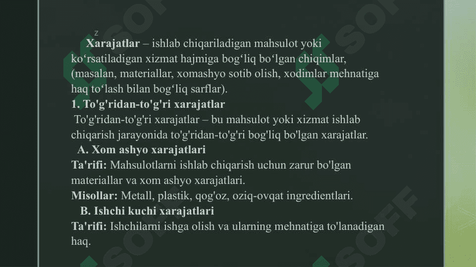 Ishlab chiqarish xarajatlari 3