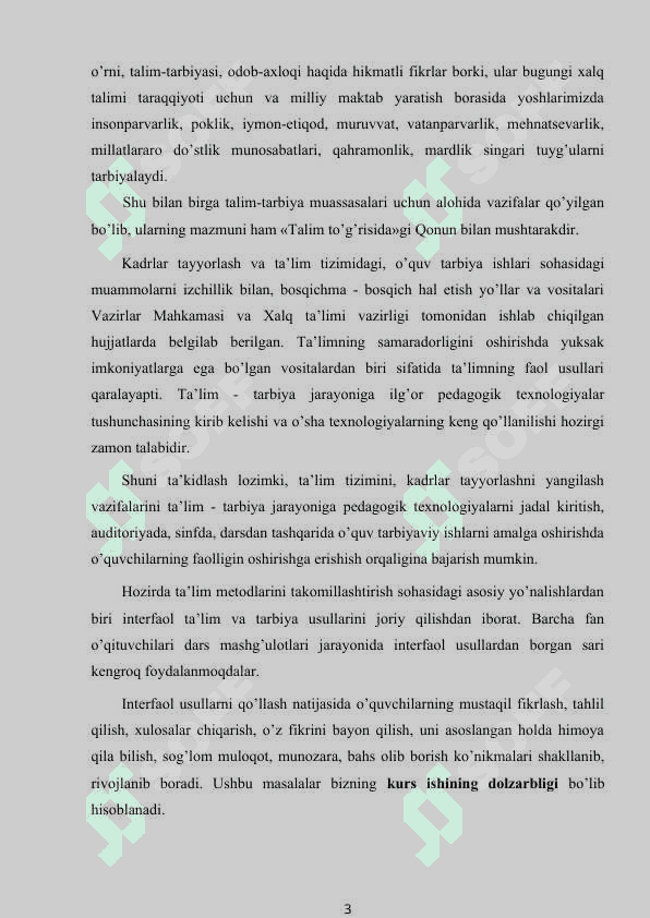 Pedagogik fanlarni o’qitishning asosiy shakillari 3