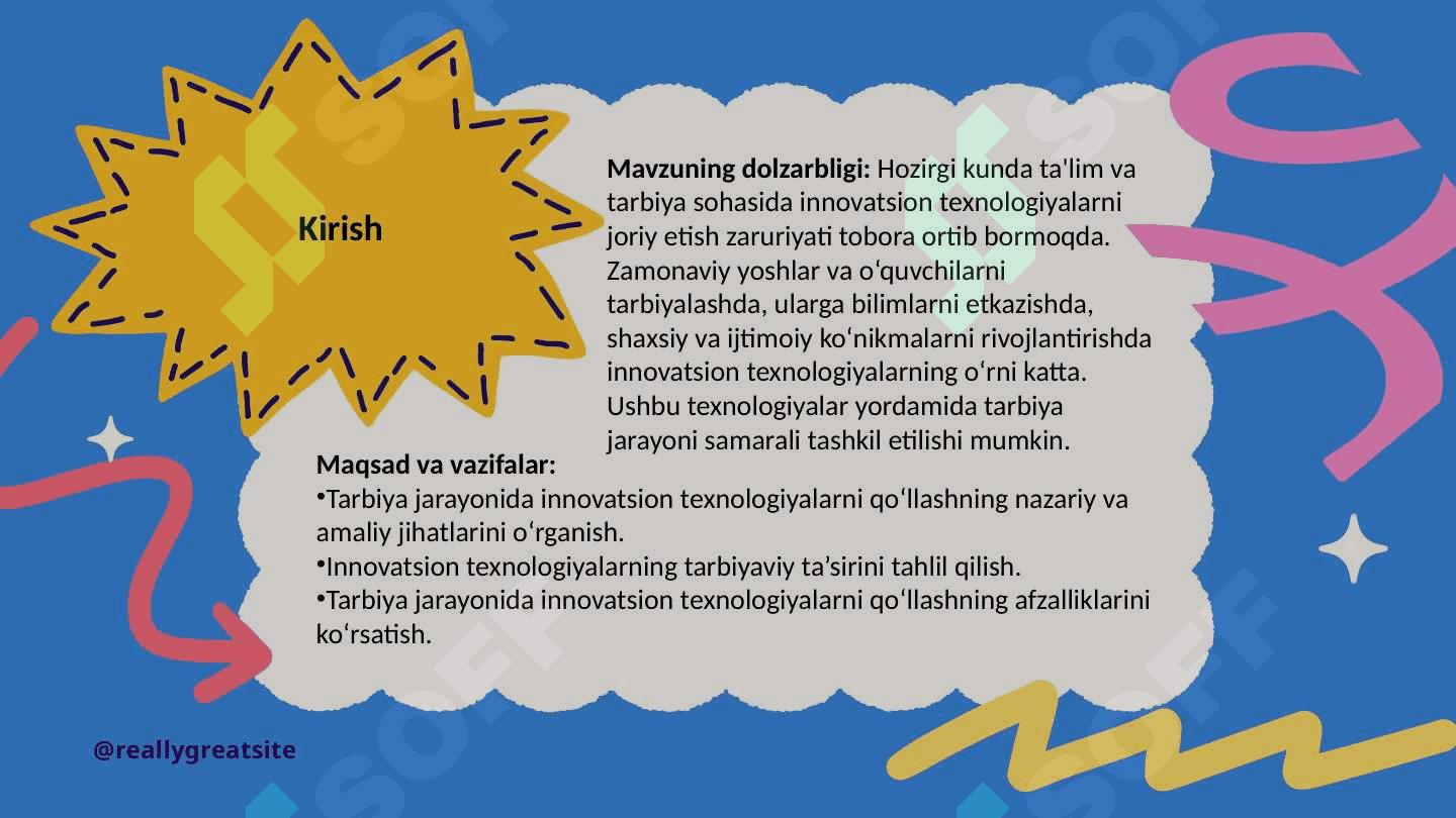 Tarbiya jarayonini tashkil etishda innovatsion texnologiyalari 2