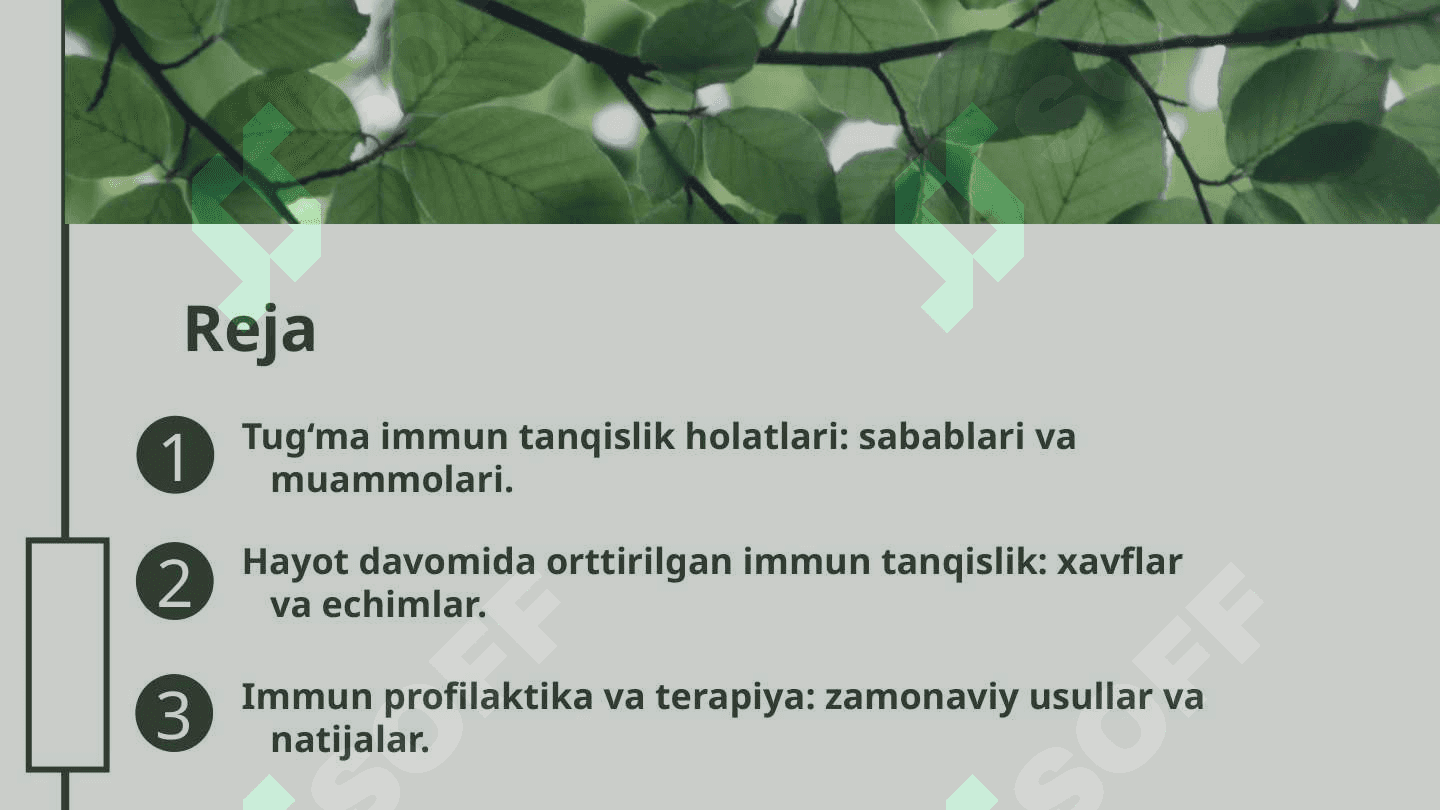Immun tanqislik holatlari (tug‘ma, hayot davomida orttirilgan).   Immun profilaktika va immun terapiya asoslari. 2