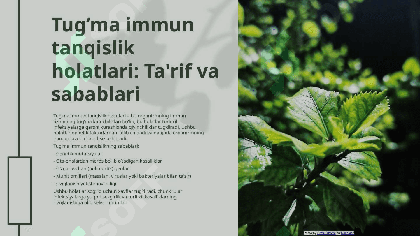 Immun tanqislik holatlari (tug‘ma, hayot davomida orttirilgan).   Immun profilaktika va immun terapiya asoslari. 3