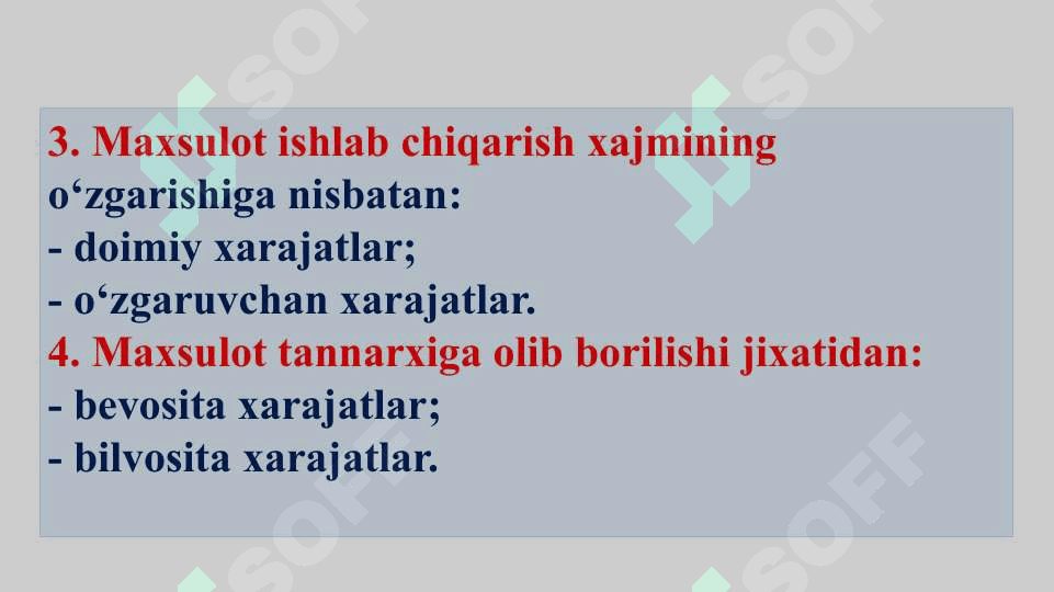 Korxona xarajatlari 5