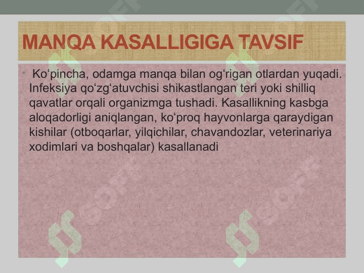 Manqa kasalligi qo’zg’atuvchisini laboratoriya diagnostikasi 4
