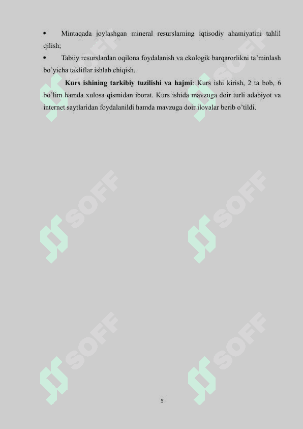 FARG’ONA IQTISODIY RAYONI TABIIY SHAROITI VA TABIIY RESURSLARINI IQTISODIY GEOGRAFIK BAHOLASH 5
