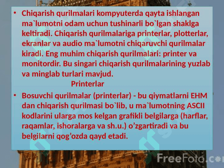 Chop etish qurilmalari printerlar 2
