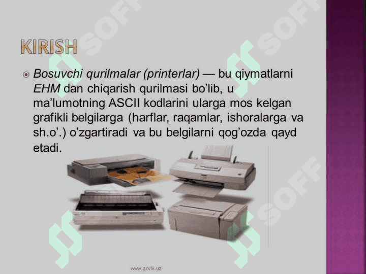 Chop etish qurilmalari printerlar 3