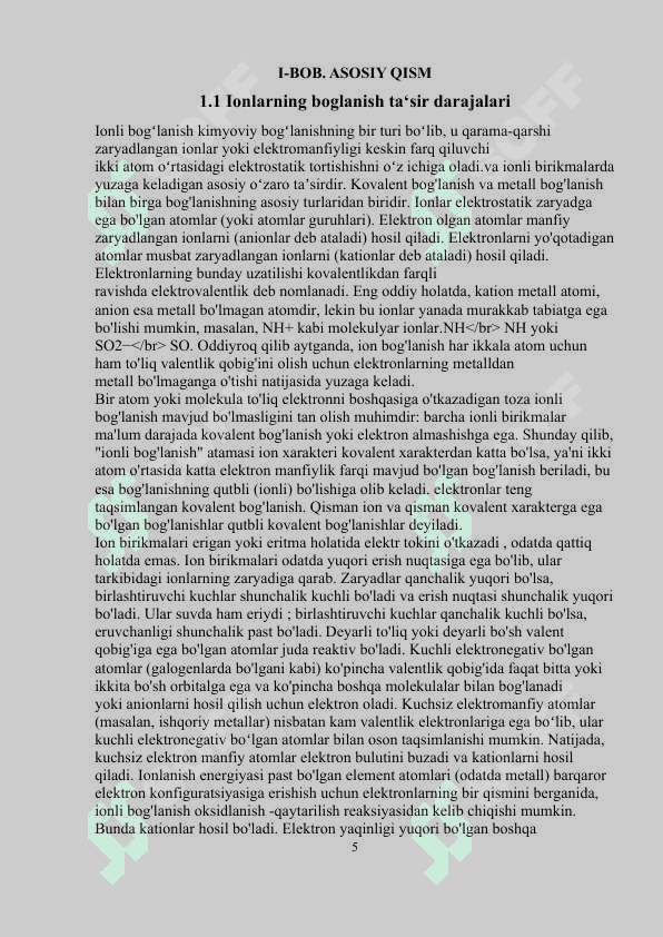 ERITMADAGI HAMMA IONLARNING ELEKTROSTATIK O‘ZARO TA’SIR DARAJALARI 5