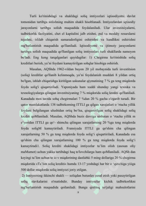 SOLIQLAR VOSITASIDA IQTISODIYOTNI TARTIBGA SOLISH MAXANIZIMI 8
