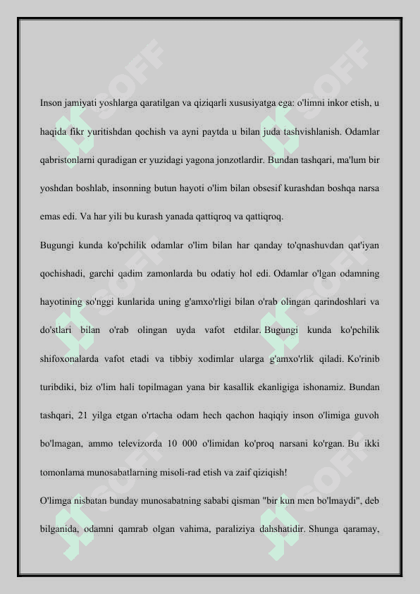 O'LIM HAQIDA TUSHUNCHA 2