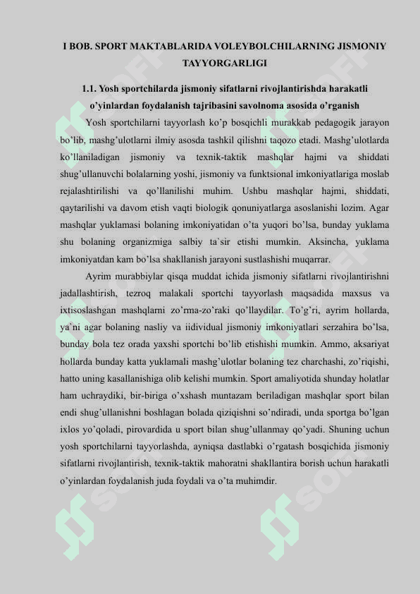 SPORT MAKTABLARIDA VOLEYBOLCHILARNING JISMONIY TAYYORGARLIGI UCHUN HARAKATLI O’YINLARNING AHAMIYATI 4