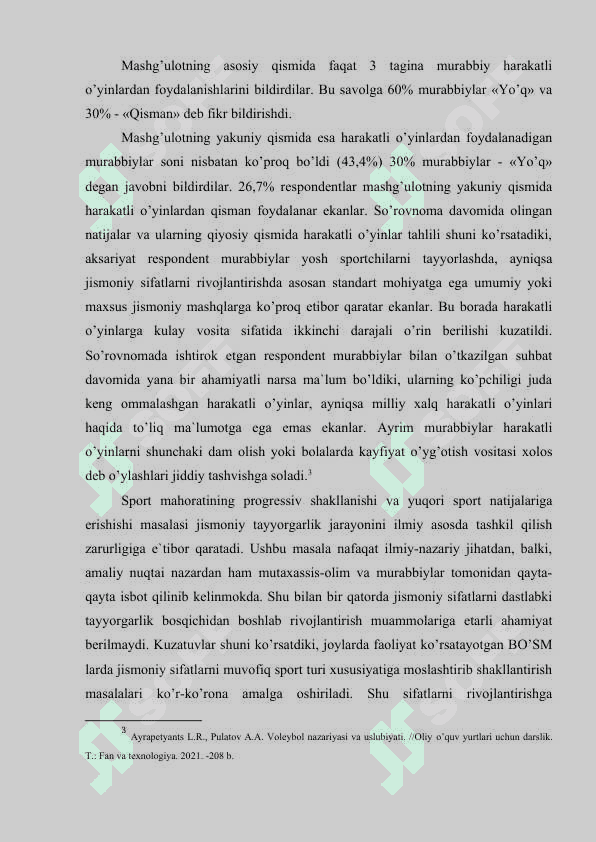 SPORT MAKTABLARIDA VOLEYBOLCHILARNING JISMONIY TAYYORGARLIGI UCHUN HARAKATLI O’YINLARNING AHAMIYATI 7