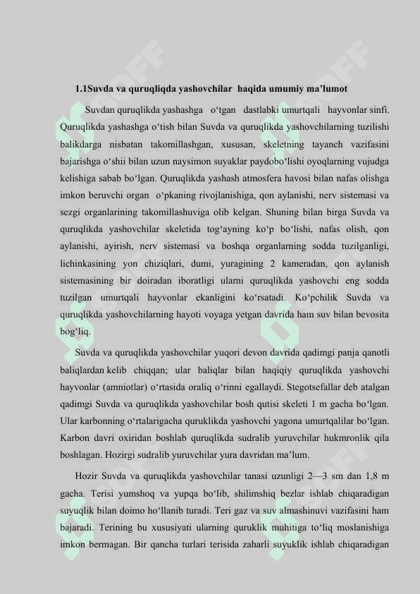 SUVDA HAM QURUQDA YASHOVCHILAR QURUQLIKKA CHIQISH SABABLARI VA MOSLANISH XUSUSIYATLARI 4
