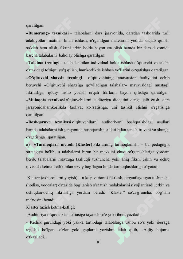 TA`LIMNING INTERFAOL METODLARI 8