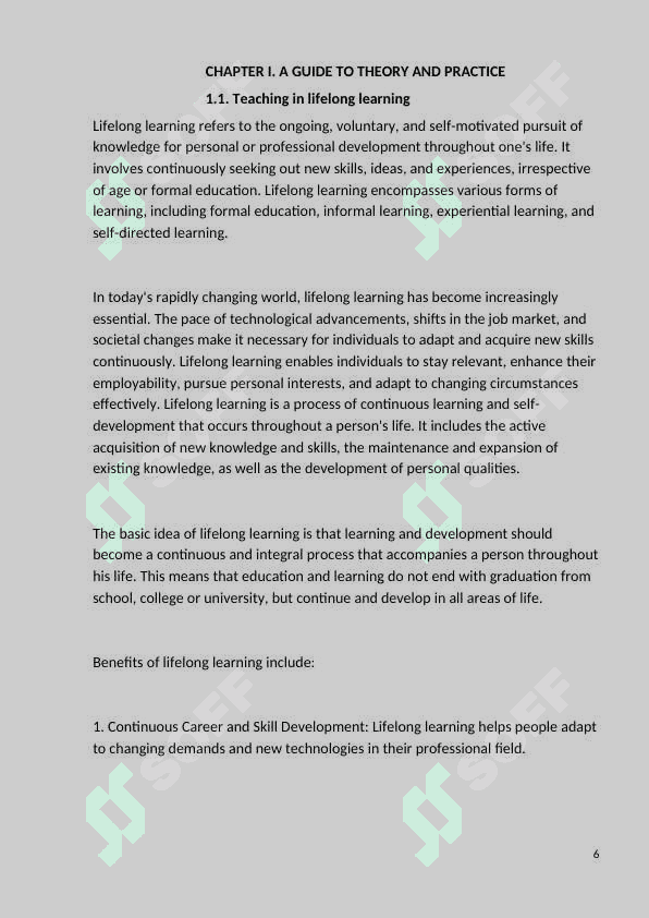 "Learning Theory: Teaching in Lifelong Learning"  ingliz tilida 6