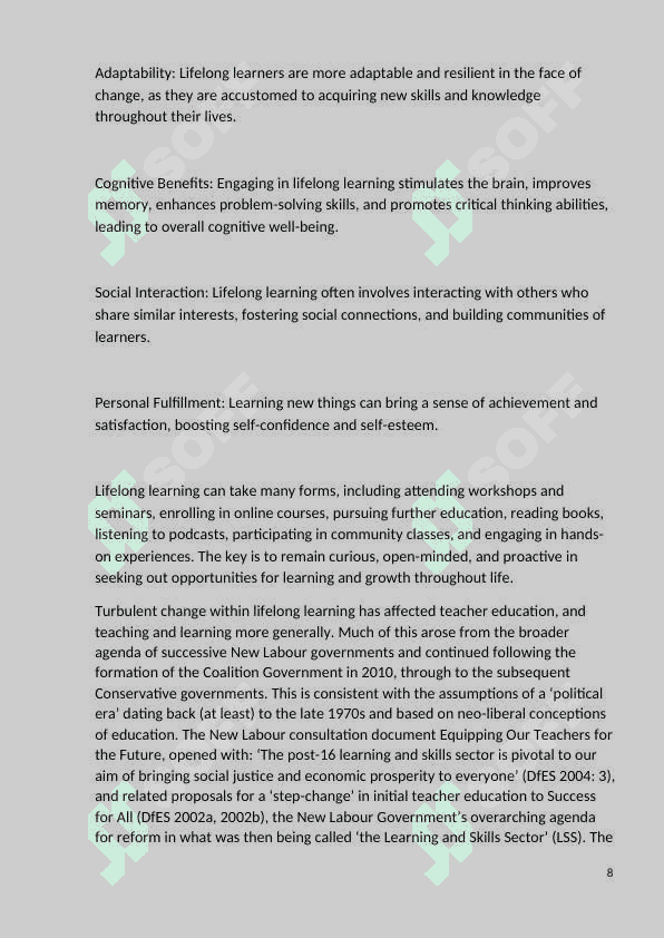 "Learning Theory: Teaching in Lifelong Learning"  ingliz tilida 8