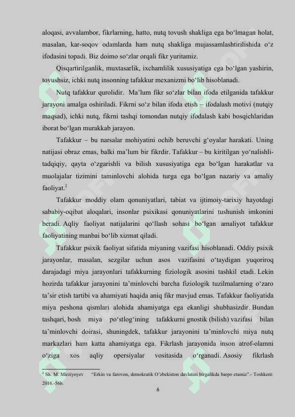 Tafakkur va tarqqiyot masalalari 6