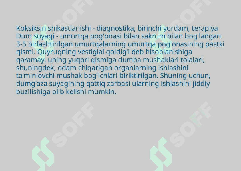 DUM SUYAGI TRAVMASI POSTARVMATIK KOKTSIGODINIYA 2