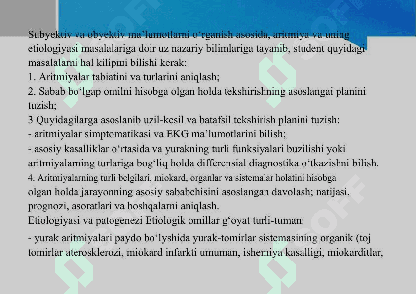 O'TKAZUVCHANLIK BUZILISHI OQIBATIDA PAYDO BO'LUVCHI ARITMIYALAR 3
