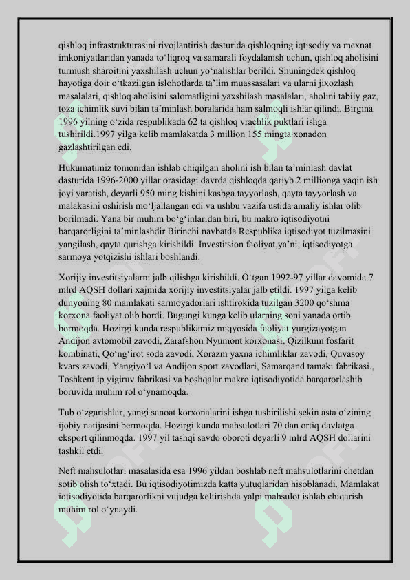 Oʻzbekistonda Iqtisodiy Islohotlar: 2020-2024 Yillardagi Yangilanishlar va Natijalar" - 1-Kurs Talabalari uchun Tayyor Referat | Word Formatda Yuklab Olish 3