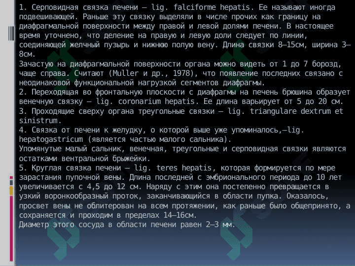 строения, топографии, развития брюшины, печени, поджелудочной железы. 6