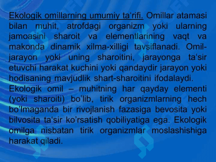 EKOLOGIK OMILLAR 3
