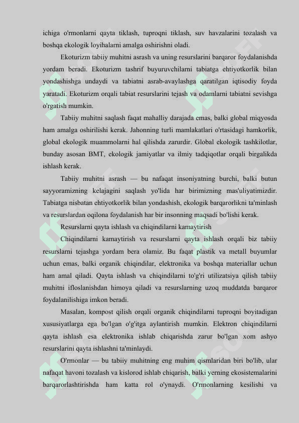 Tabiiy muhitning inson xo’jalik faoliyati ta’sirida ifloslanishi 7