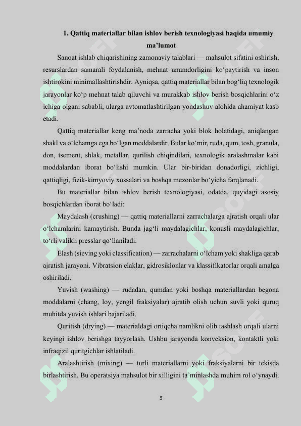 QATTIQ MATERIALLARNI TAQSIMLASHINI AVTOMATLASHTIRISH 4