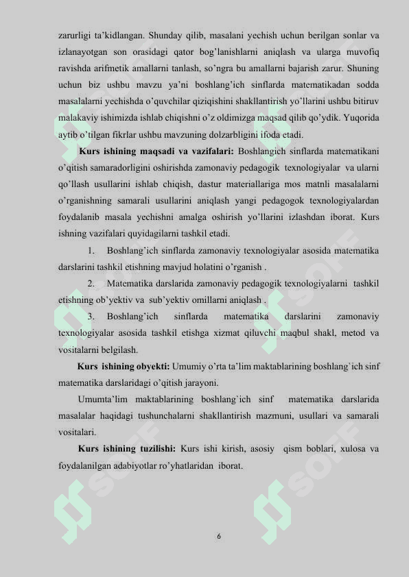 Boshlang‘ich  sinflarda matematika o‘qitishda masalalar yеchishning umumiy masalalari 6