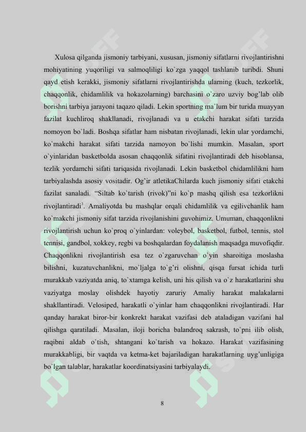 KUCH QOBILIYATLARINI TARBIYLASH METODIKASINI O'RGATISH. 7