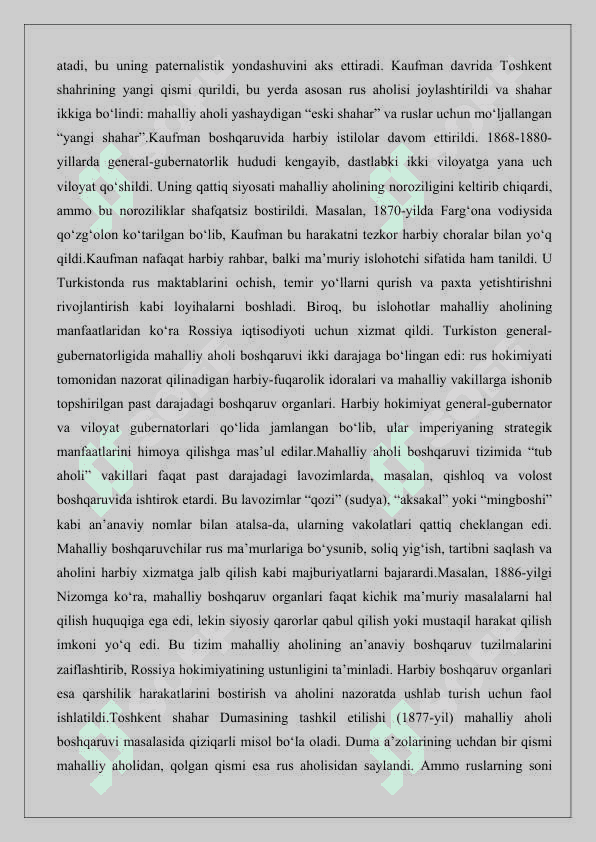 Turkiston general-gubernatorligining tashkil topishi 25 k 8