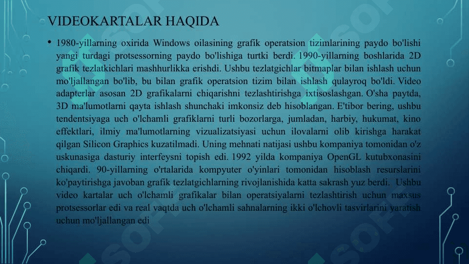 Videokartalar xususiyatlari va turlari 2
