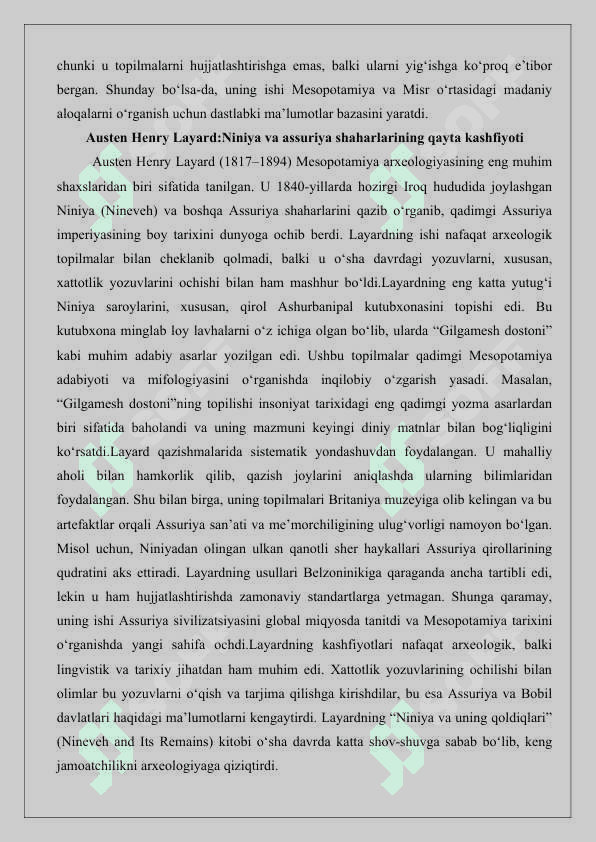 Qadimgi Mesopotamiya tarixining o‘rgangan yevropalik olimlar va ularning ilmiy ishlari ro‘yxatini tuzish 25 4