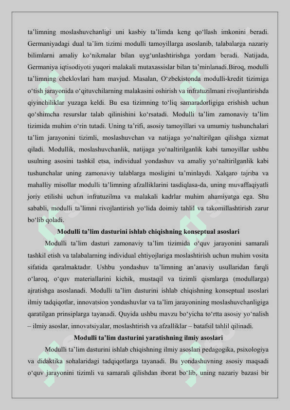 Modulli ta’lim dasturlarini ishlab chiqishning konseptual asoslari 25 6