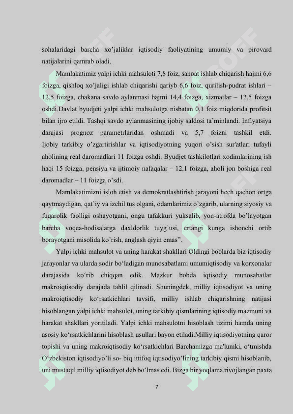 MILLIY IQTISODIYOT VA UNING MIKROIQTISODIY KO'RSATKICHLARI.MILLIY HISOBLAR TIZIMI 8