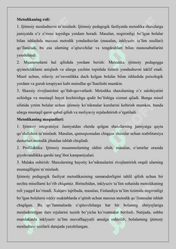 Ijtimoiy pedagogik faoliyat metodikasi va texnologiyalari 25 4