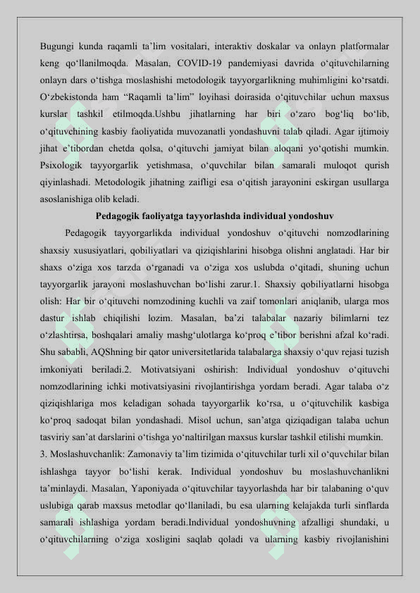 Bo‘lajak o‘qituvchilarni pedagogik faoliyatga tayyorlash modellari va taktikasi.25 8