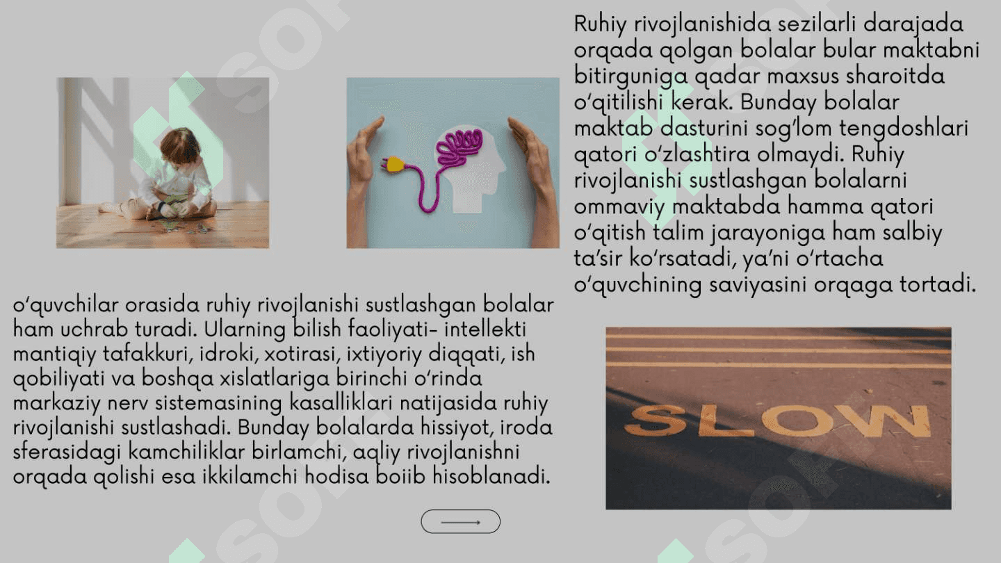 RUHIY RIVOJLANISHI SUSTLASHGAN BOLALARNI TAFAKKUR VA NUTQ XUSUSIYATLARI 2