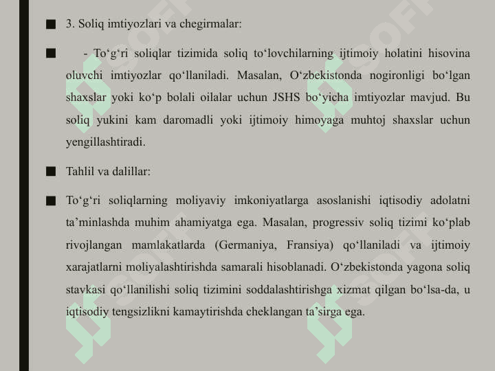 To’g’ri soliqlar va ularning xususiyatlari 25 8