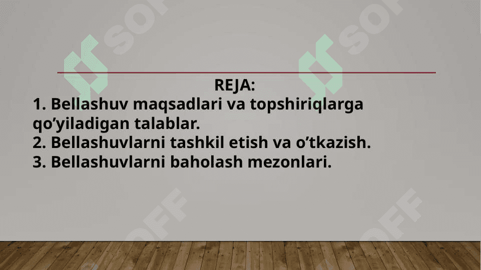 3-SINFDA BELLASHUVLARNING MAZMUNI VA ULARNI TASHKIL QILISH USULLARIGA TOPSHIRIQLAR TIZIMINI ISHLAB CHIQISH 2