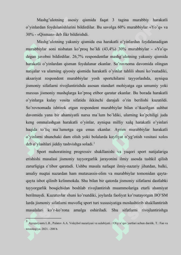 VOLEYBOLDA TEZKORLIK QOBILYATLARINI RIVOJLANTIRISH METODIKASINI TAVSIFI 7