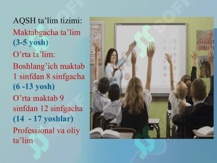 AMERIKA QO`SHMA SHTATLARIDA TA’LIM TIZIMINING TUZILISH VA O`ZIGA 3