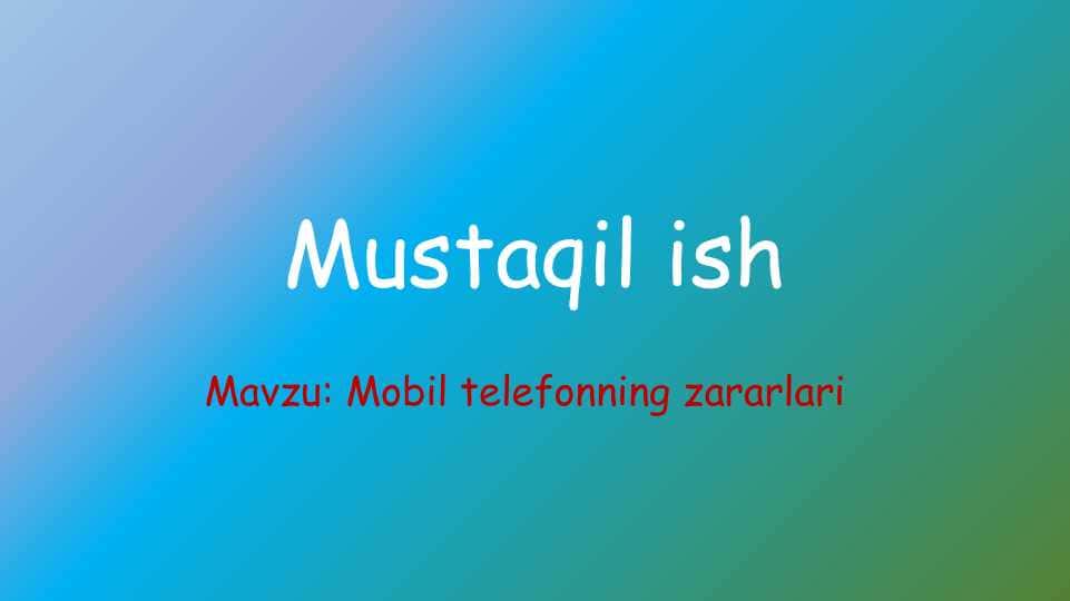 Mobil telefonning zararlari