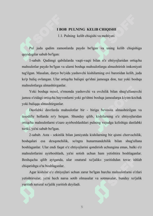 PUL TIZIMI VA UNING EVOLYUTSIYASI 5